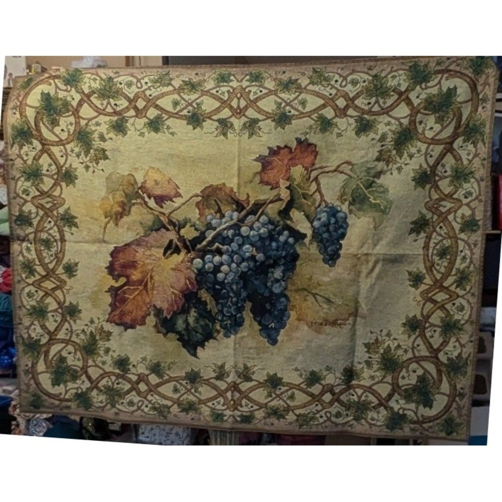 Riddle Home & Gift $100 54x42 Erin Dertner Ready for Harvest Grape Tapestry